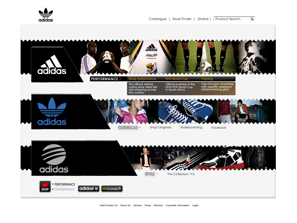 website of adidas